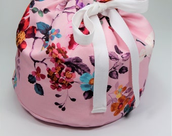 Lotus Birth Placenta Bag Pink Cherry Blossom with Crane Cotton Lined