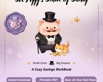 Sir Piggy Ersparnisse Arbeitsbuch, Haushaltsplaner,Schulden Tracker (druckbare PDF)