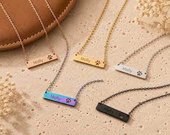 Gepersonaliseerde huisdierketting, aangepaste hond kattensieraden, lasergegraveerd huisdierportret, herdenkingscadeau voor hondenmoeder, kattenliefhebber, herdenkingscadeau