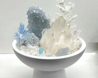 Bonsai-prydnad av naturlig ädelsten, ren kristallborddekoration, lugnande andlig accent för hemmet och presenter