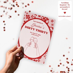 Dirty Thirty Invitation | Personalized 30th Birthday Invitation | Custom Party Invite | Digital Download