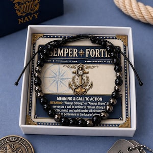 Military Navy “SEMPER FORTIS” Always Strong in international Morse code - Military Service Jewelry