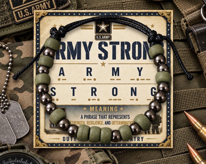 Featured listing image: Military “ARMY STRONG” in international Morse code - Military Service Jewelry