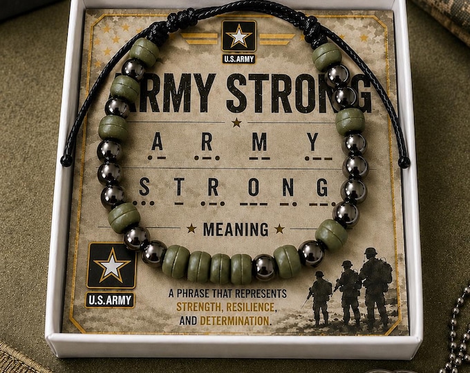 Featured listing image: Military “ARMY STRONG” in international Morse code - Military Service Jewelry