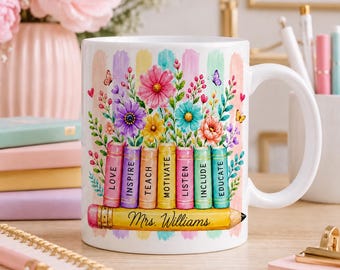Personalized Teacher PNG, Custom Name Teacher Tee png, Floral Book Teacher Gift, Teacher Appreciation Back To School Shirt design,