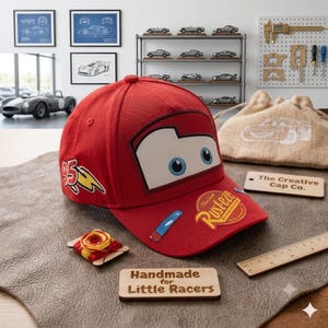Kinder Lightning McQueen Baseballkappe, Cars Racing Snapback-Hut für Jungen, verstellbare Kleinkind-Sonnenkappe, gesticktes Zeichentrickfigurengeschenk