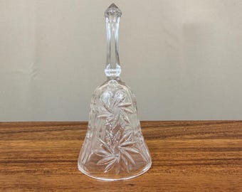 Vintage 24% blykristall middagsklocka Starburst vindsnurra slipat glas Taiwan 5,25"