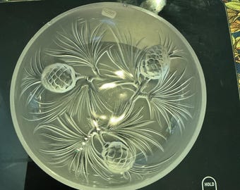 Antique Signed Verlys Glass Bowl/ Plate. France Circa 1940/ Art Deco Period
