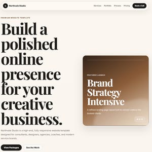 Premium Service Business Website Template | One Page HTML CSS Template | Creative Studio Website | Consultant Landing Page
