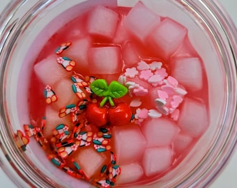 Red Jelly Cube Slime with Cherry Charms