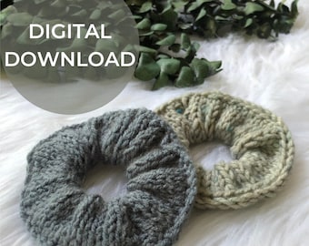 Knit Scrunchie Pattern | Beginner Knitting Pattern | Scrunchie Knitting Pattern | Brunia Scrunchie Pattern