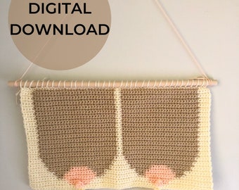 TaTa Tapestry Crochet Pattern | Crochet Boob Pattern | Crochet Boob Tapestry