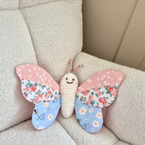 Custom Baby Clothes Memory Butterfly, Patchwork Keepsake Plushie from Babygrows, Onesies, Personalised Newborn Milestone Gift, Nursery decor