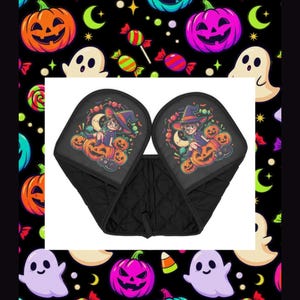 Halloween Anime Flicka Häxa Ugnsvantar | Spöklika Pumpa Kök Varmkuddar