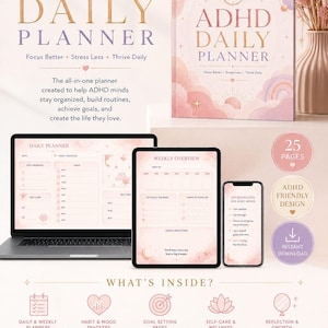 ADHD Daglig Planner, ADHD Planner, ADHD Digital Planner, ADHD Produktivitetsplanerare, ADHD Organizer, ADHD Planner för vuxna, Fokusplanerare, iPadplanerare