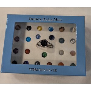 Tresor De La Mer utbytbara ringar i sterlingsilver med 24 stenar, storlek 8