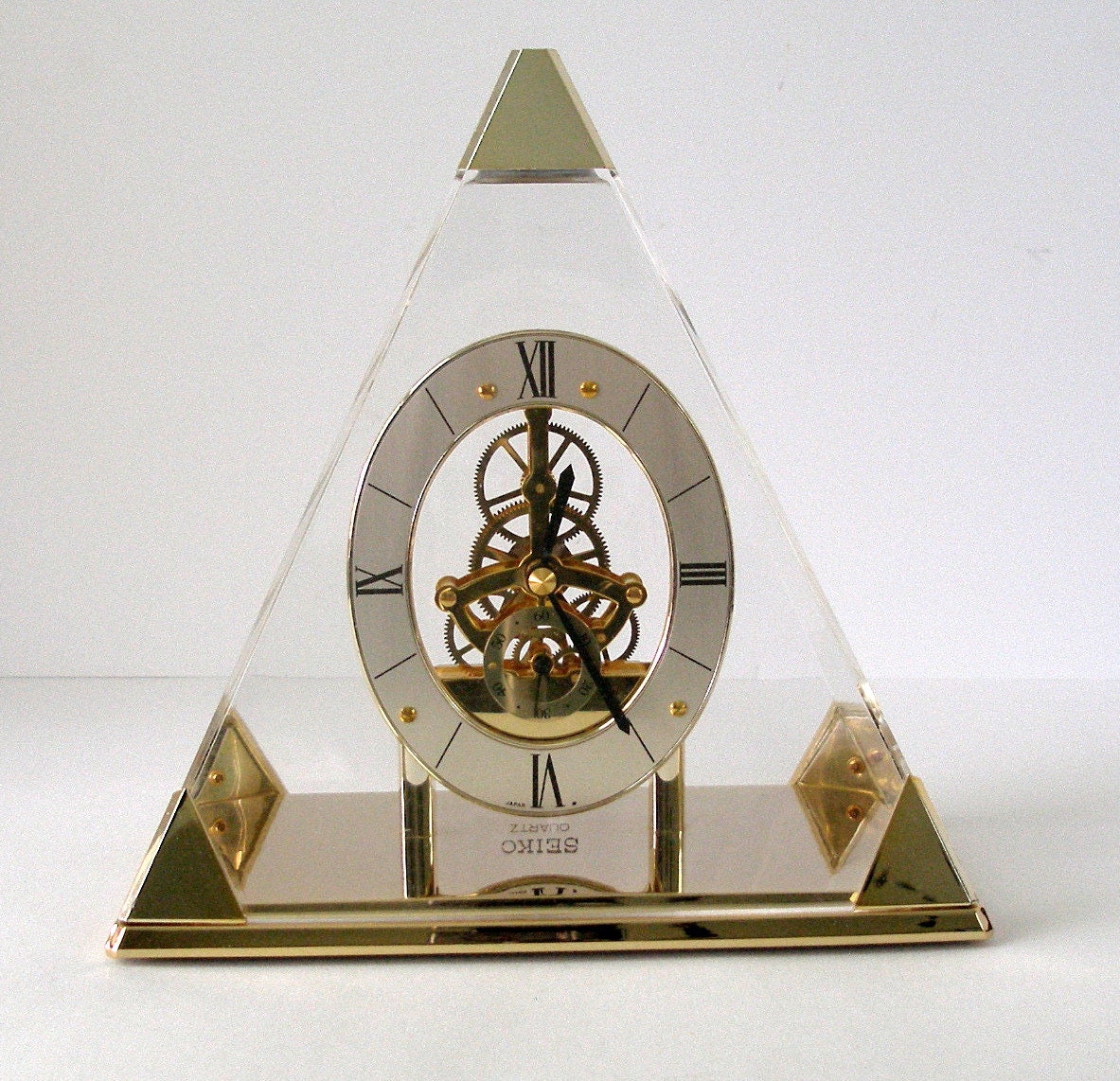 Vintage SEIKO Pyramid Skeleton Clock Quartz Model QAW109G - Etsy Ireland