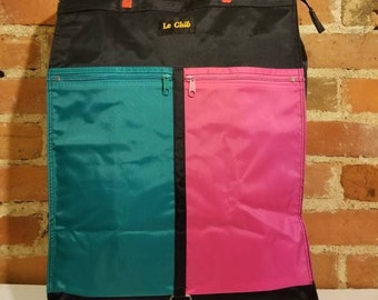 NOT FOR SALE // Le Club Suitcase 80's Colorblock Wheeled Duffle Bag Carry On Travel Luggage 90's Preppy Hipster Mod Pink Green Black Purple