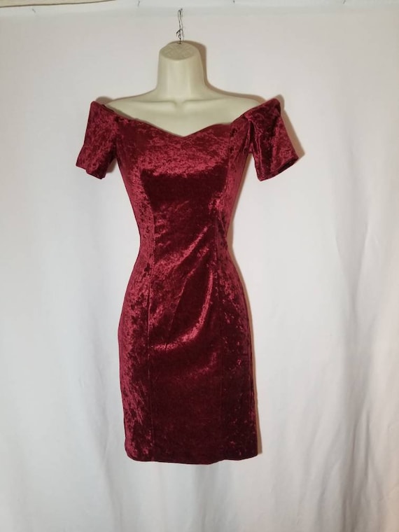 NOT FOR SALE// All That Jazz Dress 80's Vintage Red Crushed Velvet