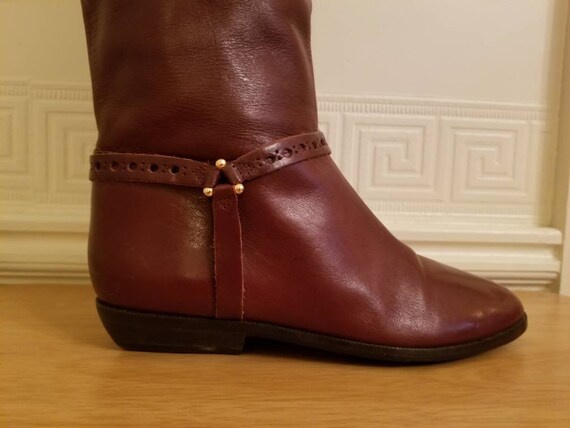 ETIENNE AIGNER BOOTS / 70's Vintage Brown Leather… - image 8