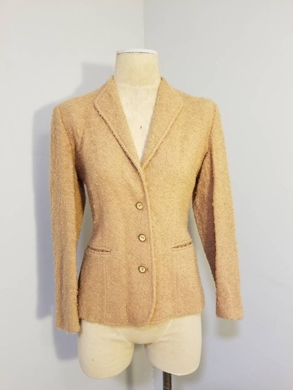 EVAN PICONE BLAZER // 70's Brown Knit Teddy Bear … - image 1