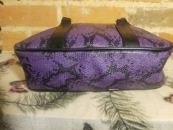 STEVE MADDEN PURSE // 90's Purple & Black Faux Sn… - image 5