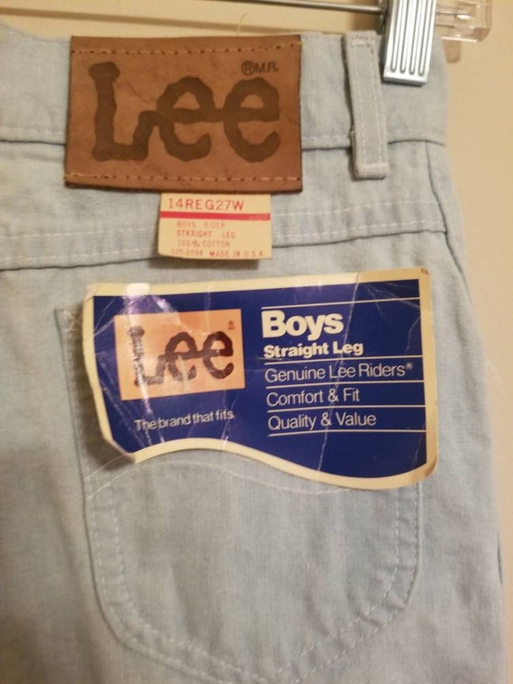 DEADSTOCK LEE JEANS // 70's Baby Blue Boys Straig… - image 4