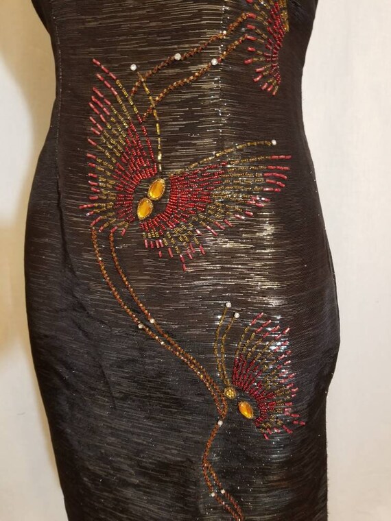 BUTTERFLY CHEONGSAM DRESS // Vintage Knockout Metalli… Gem