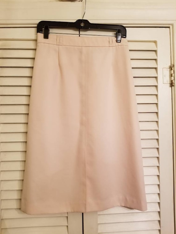 60's COLLEGE TOWN SKIRT // Peach Nude Lite Pink S… - image 1