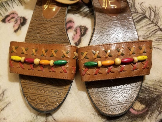 KALLI LEATHER SANDALS // 80's Brown Genuine Leath… - image 3