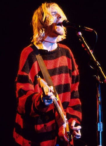 kurt cobain blue sweater