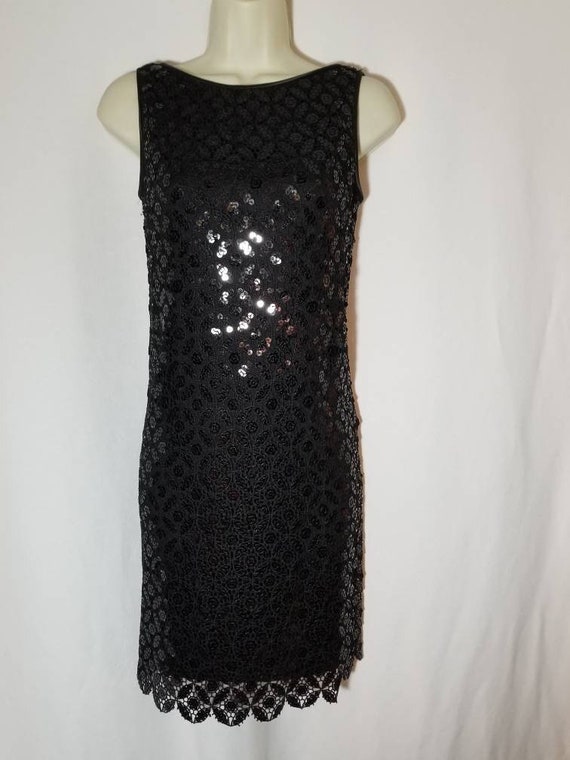 MAGGY LONDON DRESS // 90's Black Sequin Formal Bla