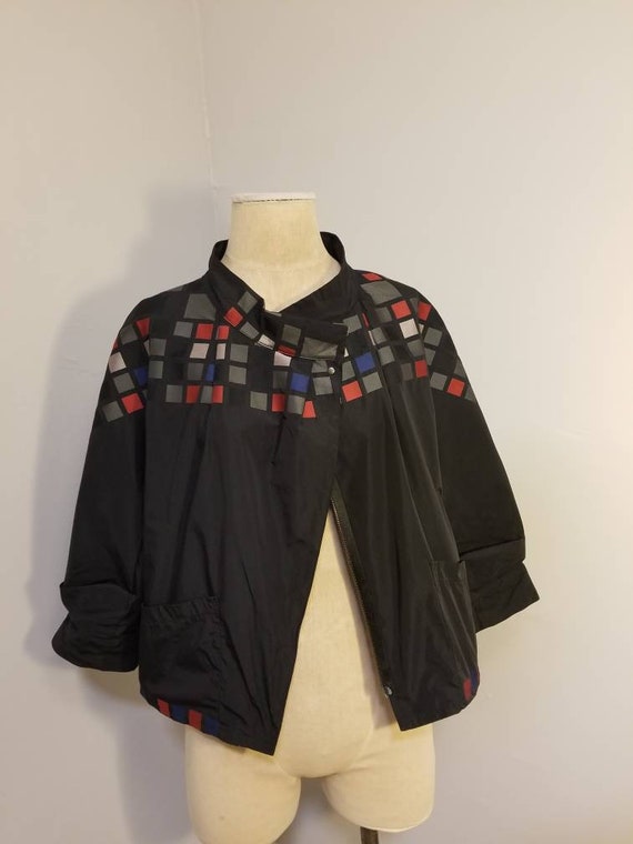 MOD BABETTE JACKET // Vintage 90's Black Gray Red… - image 2