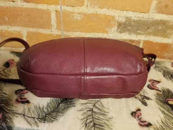 RED LEATHER PURSE // 70's Oversized Oxblood Wine … - image 6