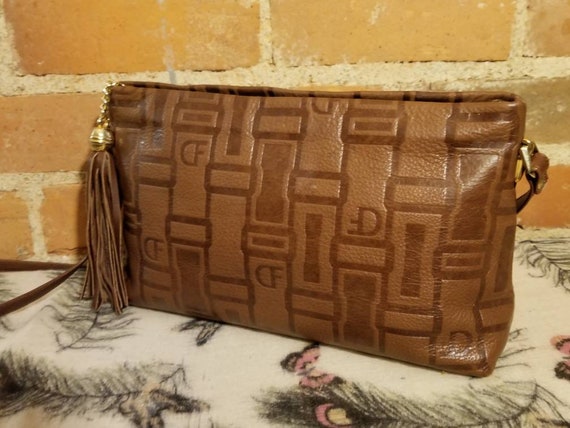 NOT FOR SALE// Due Fratelli Purse 90's Brown Embossed - Etsy Canada