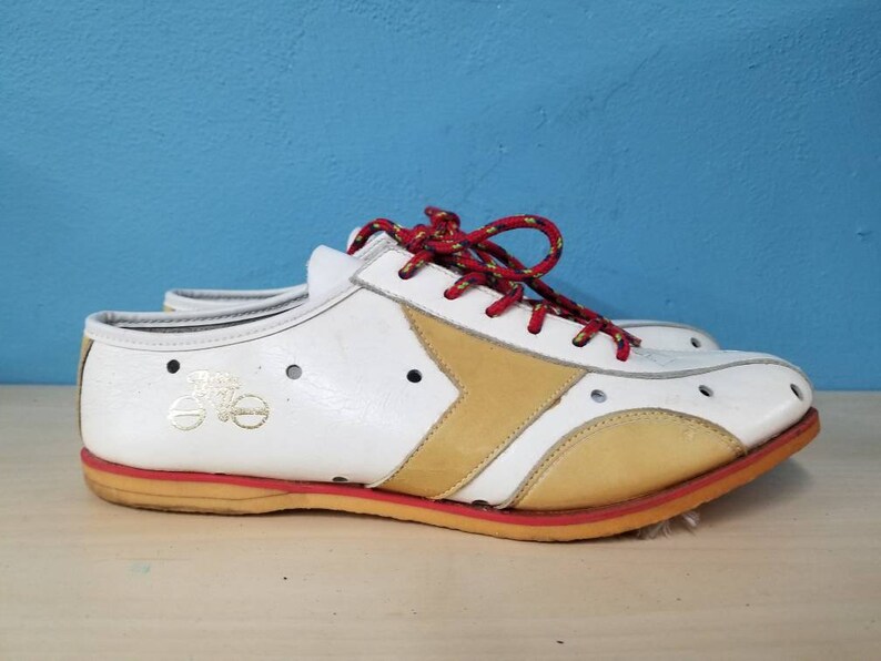 ITALIAN CYCLING SHOES // Vintage Leather Lace up Race Etsy