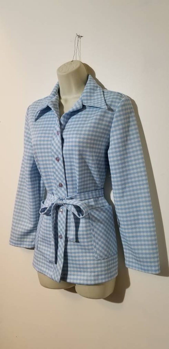 SUPER 70's HOUNDSTOOTH JACKET // Retro Button Dow… - image 3