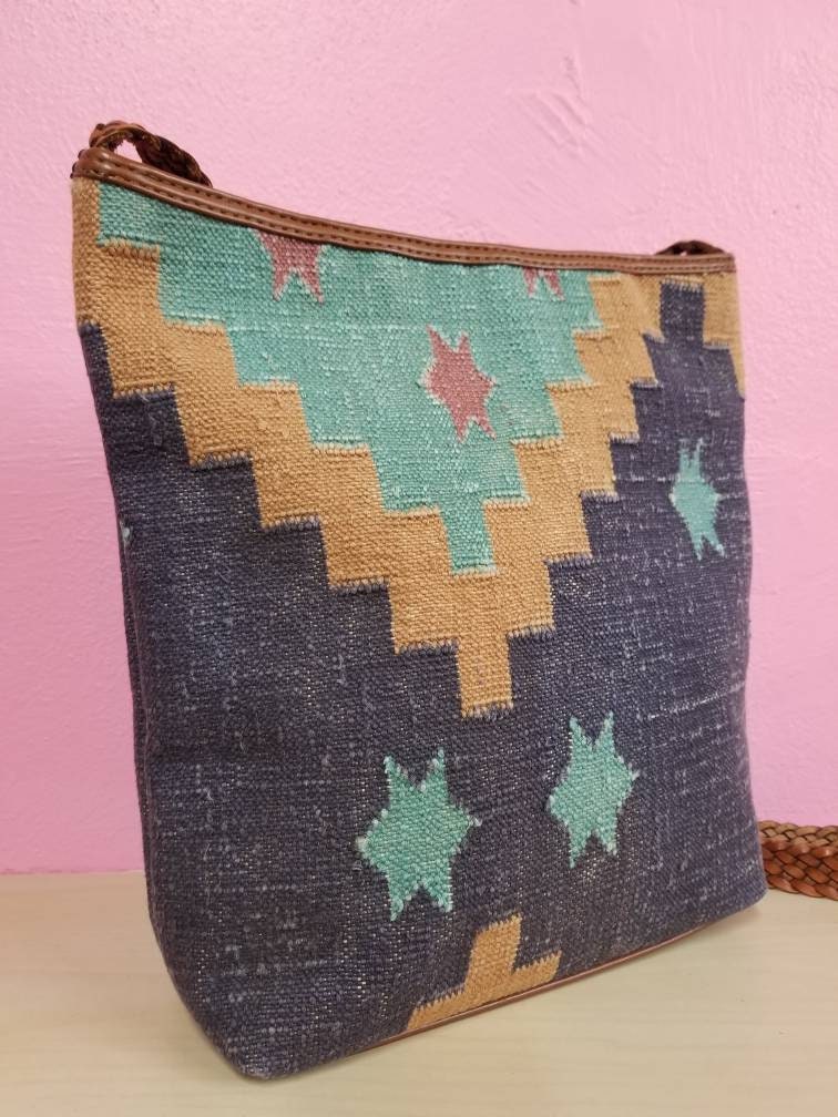 WOOL KILIM PURSE / Vintage 80s L.J. Simone New York Chimayo | Etsy