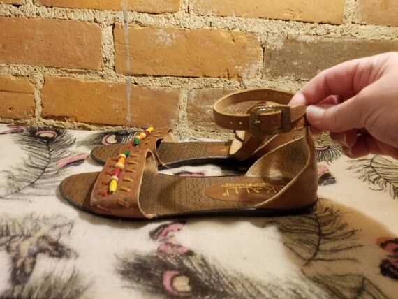 KALLI LEATHER SANDALS // 80's Brown Genuine Leath… - image 7