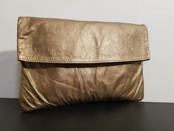 NOT FOR SALE // Vintage Leather Clutch Bronze Gen… - image 1