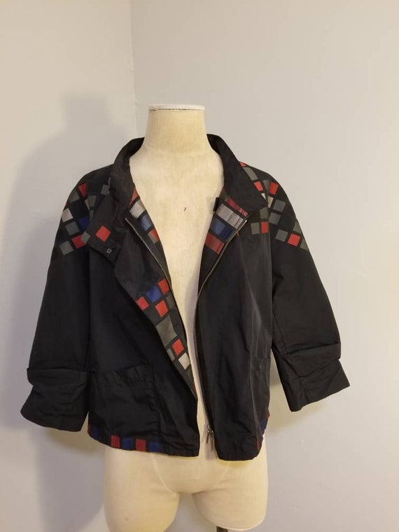 MOD BABETTE JACKET // Vintage 90's Black Gray Red… - image 3