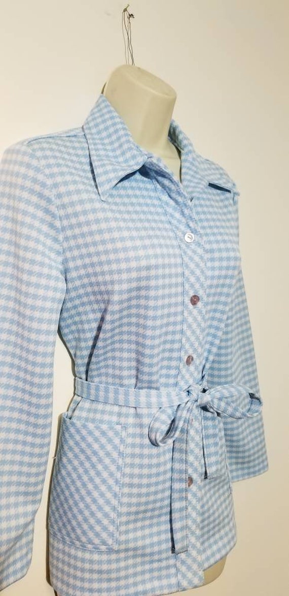 SUPER 70's HOUNDSTOOTH JACKET // Retro Button Dow… - image 6