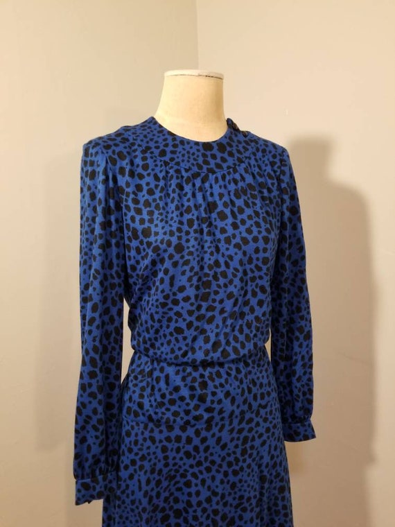 NAT KAPLAN COUTURE Dress // Sexy Vintage Cobalt R… - image 6
