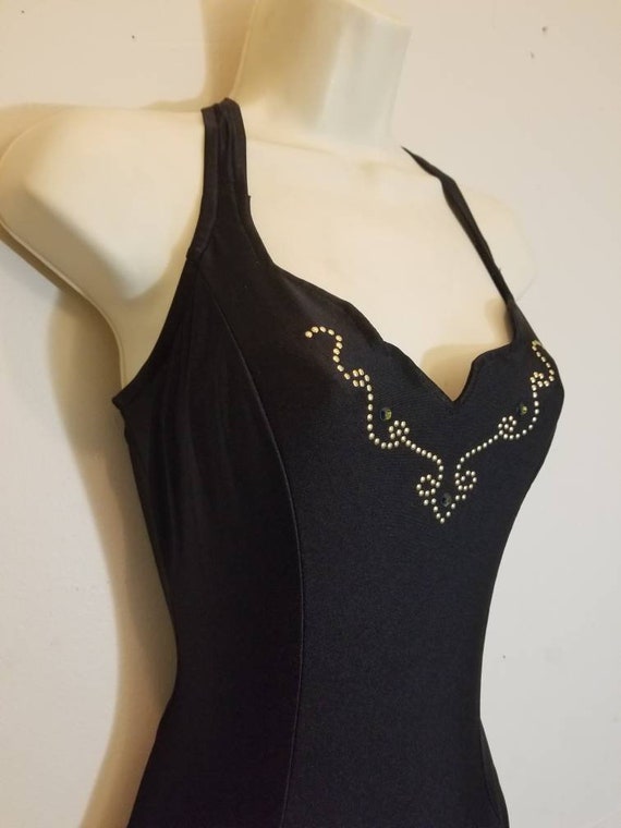 JANTZEN JEWELED SWIMSUIT 80s Classics Jantzen Bla… - image 4