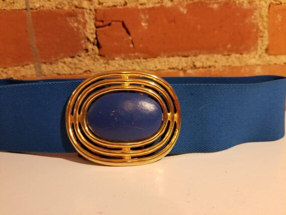 DAY-LOR BELT // Vintage Blue 80's Modern Circular… - image 3