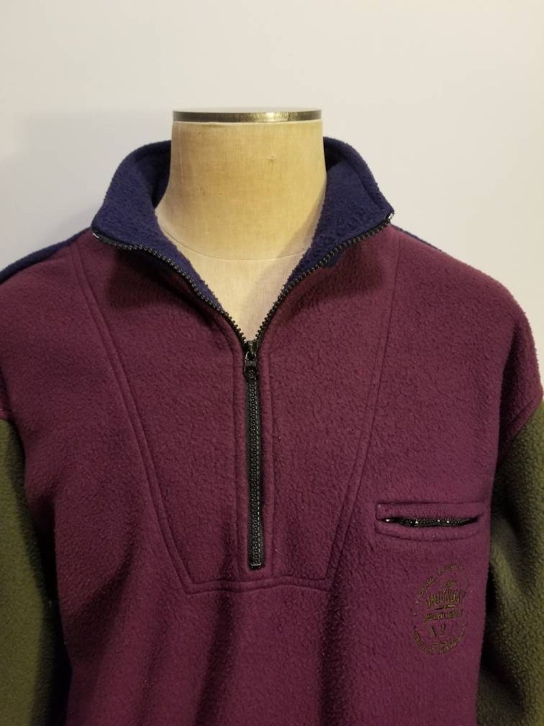 NOT FOR SALE // Unionbay Fleece Hoodie Vintage Men's Sweatshirt Purple Blue Green Streetwear Color Block Unisex Fall Winter Cozy Outerwear image 4