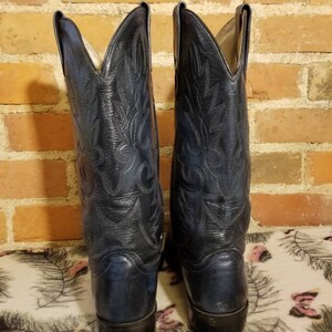 Dan Post Calvin Blue Leather Toe Shape 7 Western Cowboy Boots (USA Men Size)