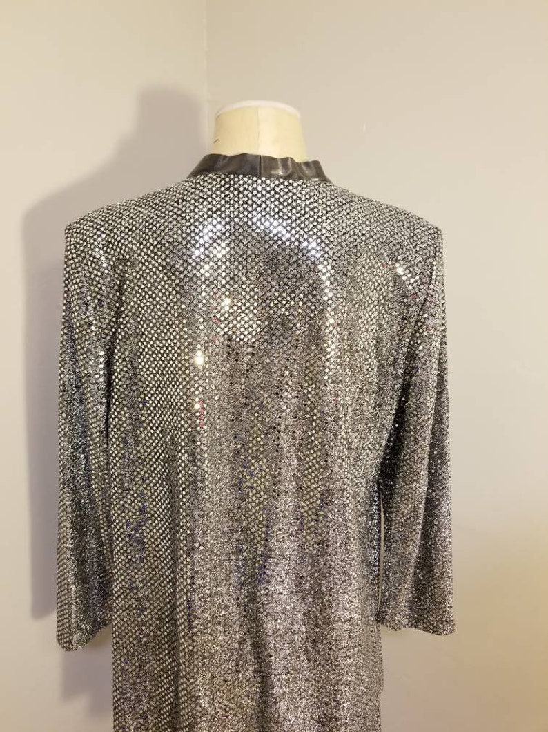 METALLIC SILVER CARDIGAN // 80's R&M Richards by Karen - Etsy