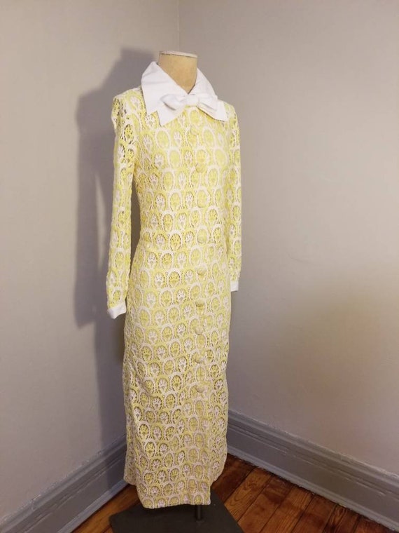 NOT FOR SALE // Lace Overlay Dress Vintage 60's Y… - image 4