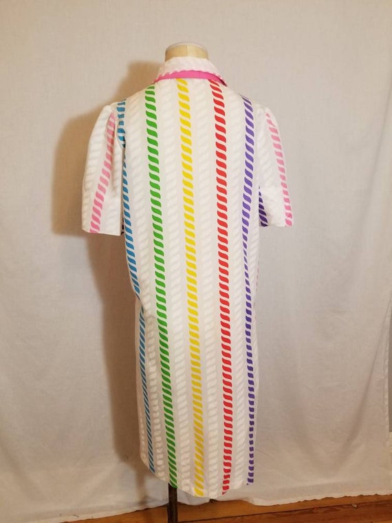 SMART TIME DRESS // 70's Rainbow Striped Swirl Pr… - image 8
